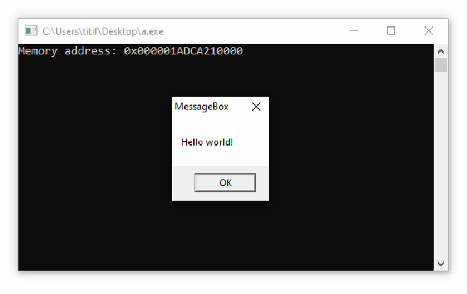 Malware execution example